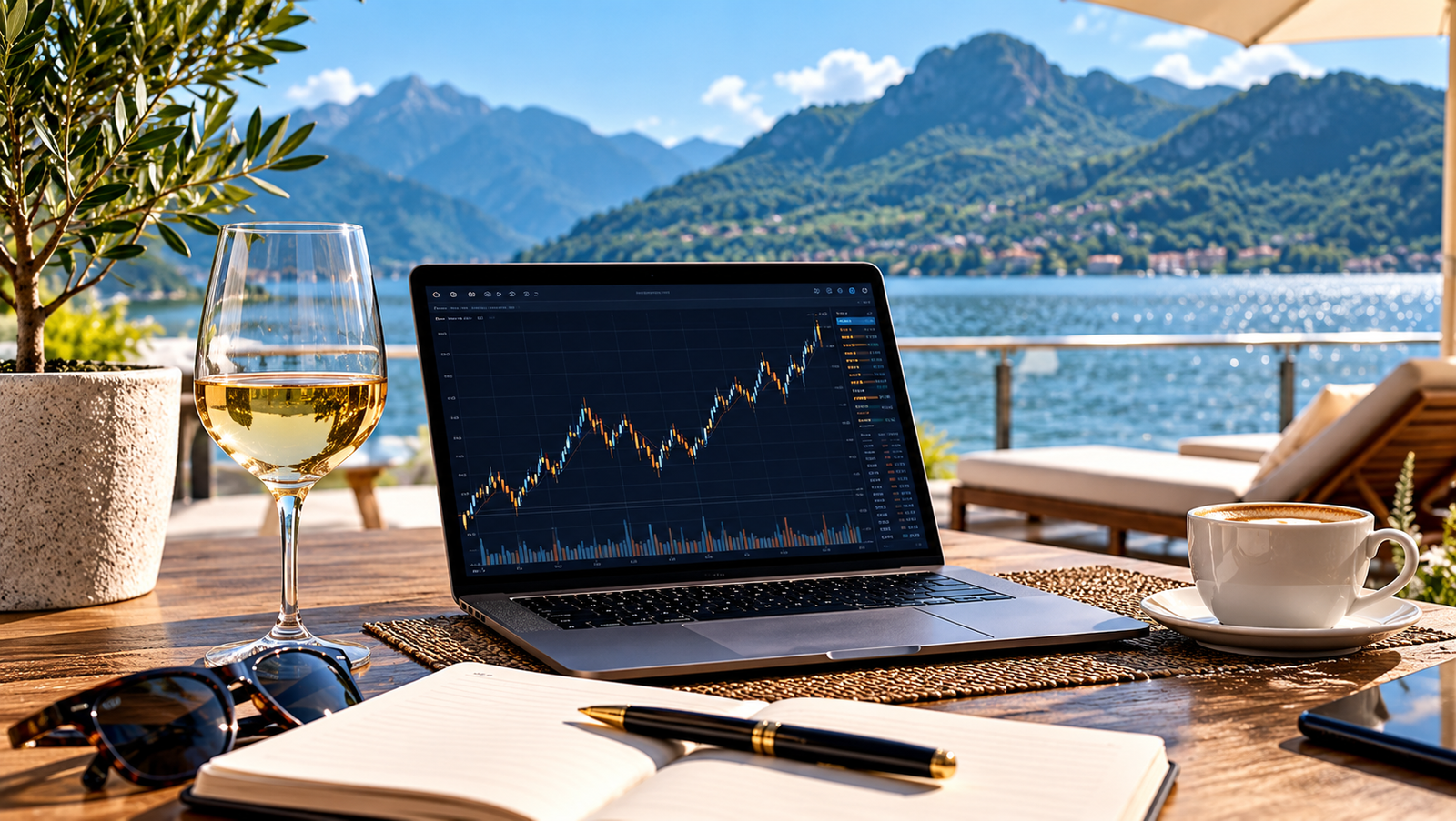 Laptop lifestyle and trading